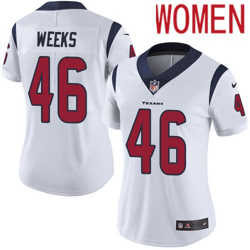 Women Houston Texans #46 Jon Weeks White Nike Vapor Limited NFL Jersey